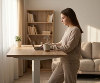 Bureau debout ergonomique automatique télescopique réglable en hauteur pour ordinateur de bureau à domicile avec un design moderne