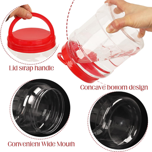 Tarro de plástico PET transparente con tapa de rosca de PP Contenedor de almacenamiento redondo de grado alimenticio de 1892ml para dulces, café, té, aperitivos - Product Image 4