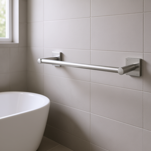 Porte-serviettes mural FUJI FJ2145 en argent brossé 38, design droit, fonction d'abrégement, 49,1x6,9x4,7cm, accessoires de salle de bain et toilettes - Product Image 3