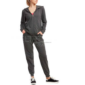 2 Pc Winter Sets Solid Casual Women's Cotton Fleece Co-ords Heavyweight Tracksuit - Product Image 1
