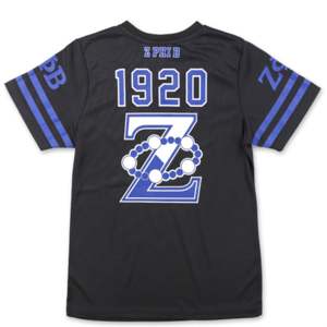 เสื้อฟุตบอล zpb-สีดำ | เสื้อยืด100% ผ้าโพลีเอสเตอร์ Zeta phi Beta พิมพ์โลโก้ทีมบนแขนเสื้อด้านหน้าและด้านหลัง - Product Image 2