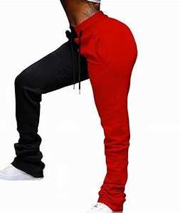 Vente en gros 100% Vêtements de sport personnalisés de haute qualité 2 tons pour femmes Maigre Taille haute Séchage rapide Contraste Couleur Joggers empilés - Product Image 3