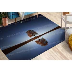 Tapis imprimé paysage d'arbres - Tapis personnalisés, tapis d'entrée, décoration intérieure, tapis fin non tissé - Product Image 1