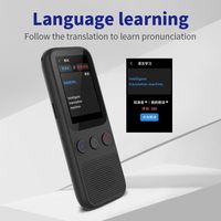 Dispositif de traduction intelligent mini 138 langues, écran tactile de 2 pouces (640x480), traduction en ligne/hors ligne WiFi, reconnaissance vocale IA