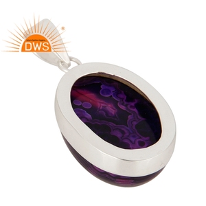 Hot Selling <b>Sterling</b> <b>Silver</b> Natural Purple Druzy Gemstone Gemstone Pendant Custom Jewelry <b>For</b> <b>Women</b> Gift <b>For</b> Her - Product Image 3
