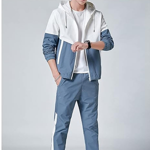 Vente en gros de vêtements baggy 420gsm personnalisé 100% coton pantalons de survêtement de luxe ensemble de survêtement à capuche zippé pour hommes survêtement - Product Image 2