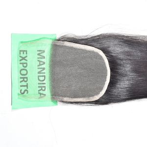 Precio al por mayor Cutícula alineada Cabello de un solo donante Virgen cruda Paquetes naturales indios HD Encaje suizo Straight Temple Cabello humano - Product Image 2