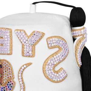 Nouveau chapeau de qualité supérieure Oes Fez-Soie blanche pure avec broderie à la machine à fil et strass Service OEM à faible quantité minimale de commande - Product Image 6