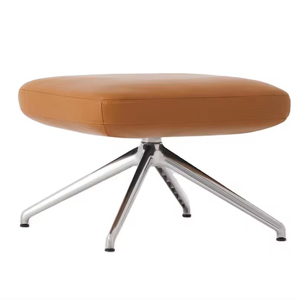 Taburete otomano de cuero de pie nórdico elegante de lujo moderno patas de acero inoxidable taburete otomano pequeño de madera de terciopelo cuadrado redondo - Product Image 1