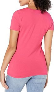 T-shirt en coton à col en V pour femmes Vêtements de tous les jours minimalistes en gros - Product Image 4