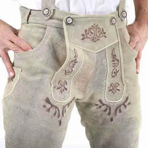 Dernière Bavière Trachten coton mélangé Lederhosen pour hommes respirant décontracté cordon de serrage personnalisé Logo impression Oktoberfest - Product Image 4