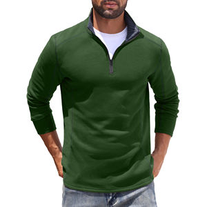 Sudadera de Manga Larga con Cierre de Cremallera de Alta Calidad al por Mayor, Transpirable, con Cuello Alto y Cierre de Cremallera para Hombre, Sudadera Personalizada para Hombre - Product Image 1