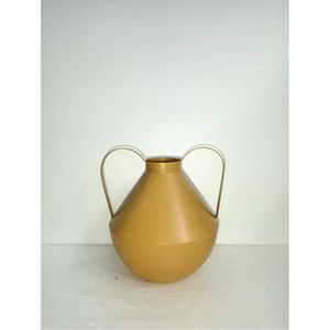 Petit vase à fleurs, vase décoratif d'art moderne, vase en métal beige mat, pot hydroponique, arrangement floral minimaliste de bureau, récipient - Product Image 4