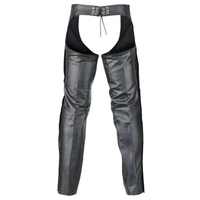 La mejor venta de motocicleta Vance Leather Levi Style Pocket Premium Leather Chaps Unisex Chaps con 2 bolsillos estilo Jean