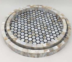 Nouvelle arrivée Design fait main en bois avec vadrouille incrusté de plateaux de service pour restaurant et hôtel plateaux de service en gros de l'Inde - Product Image 3