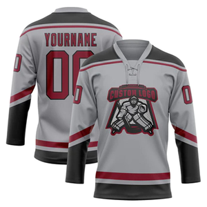 Venta al por mayor personalizado OEM 100% poliéster Premium sublimación bordado personalizado manga larga Hombre Ropa Deportiva Hockey sobre hielo Jersey - Product Image 3