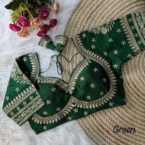 Indio más vendido mejor diseñador Royal Jodha estilo blusa verde fiesta nupcial y festival étnico confeccionado desgaste secuencia de trabajo - Product Image 1