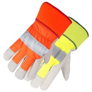 Vente en gros OEM Gants de sécurité en cuir de vache pour le travail de la construction Gants de travail industriels en cuir de vache respirant - Product Image 2