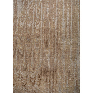 พรมไหมไผ่ผสมขนสัตว์ถักมือลายเอ็นโทรปี ไอวอรี่ รุ่น AKWB-3598 หนา 10 มม. รูปทรงสี่เหลี่ยมผืนผ้า สำหรับปูพื้นบ้าน ลายแบบนามธรรม เหมาะสำหรับห้องโถง ทำด้วยมือ - Product Image 3