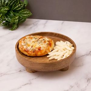 Plateau de service en bois de forme ronde de qualité supérieure serveur de collations alimentaires pour décor de Table d'hôtel de Restaurant de cuisine - Product Image 2