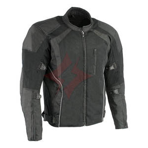 Veste de moto unisexe FLASH GEAR respirante en polyester/cuir avec maille protectrice, manches longues, couleur et logo personnalisables pour tous - Product Image 1