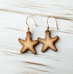 Ensemble de boucles d'oreilles océaniques en bois découpées au laser-Dessins délicats inspirés de la mer célébrant la nature et Wanderlust VIET FARGIMEX - Product Image 2