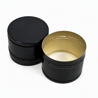 Bouchon à vis en aluminium noir de précision à large ouverture avec joint anti-fuite pour bocaux en verre de qualité alimentaire