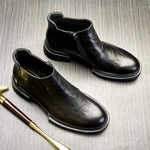 Chaussures de travail en cuir de vache durable avec doublure anti-odeur et absorption des chocs, chaussures décontractées pour hommes, chaussures de tous les jours - Product Image 4