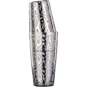 Fleurs Et Feuilles Design Gravé En Acier Inoxydable Argent Brillant Poli Unique Cocktail Shaker Set Barman Kit De L'Inde - Product Image 1