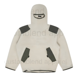 Sweat à capuche pour homme, coupe régulière, style vintage, patchwork brodé, motif ninja masqué, épaules tombantes, grammage lourd, vente en gros OEM personnalisée, collection 2025 - Product Image 2