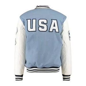 Veste de baseball varsity pour homme sur mesure en gros OEM, imperméable, broderie en chenille, streetwear, lettreman, grande taille, hiver - Product Image 4