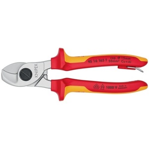 Cortador de Cables Cromado con Certificación VDE de 165 mm, Mangos Multicomponentes, Ojal de Montaje KNIPEX - Product Image 5
