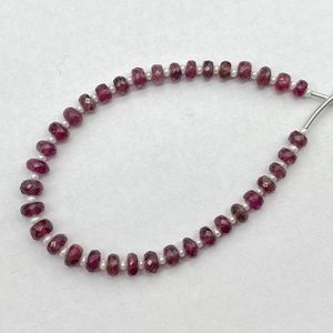 Cuentas de forma de Rondellel facetadas de turmalina rosa de calidad AAA, cuentas de piedras preciosas naturales de 4,5-5MM para hacer pulseras - Product Image 5