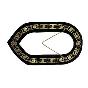 Oficiales Aliados Grados masónicos Collar de Oficial Oro Moire Masonic Regalia Craft Oficiales Collar de cadena/masónico y masón libre - Product Image 6