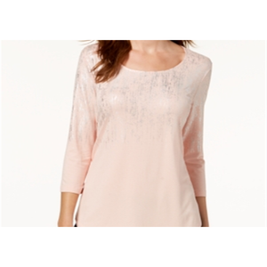 T-shirt Stampata Beige da Donna JM Collection, Leggera e Traspirante in Cotone Lavorato a Maglia, Vestibilità Aderente dalla Taglia XS alla XL - Product Image 2