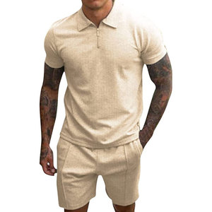 ชุดเสื้อโปโลแขนสั้นสำหรับผู้ชายชุดสตรีทแวร์เสื้อโปโลแขนสั้นและกางเกงขาสั้นแบบสั่งทำสำหรับผู้ชายฤดูร้อน - Product Image 6