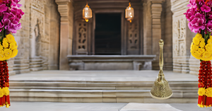 Handheld Brass Ghanti Puja Bell for <b>Mandir</b> Jingle and Christmas Musical Instrument Accessory - Product Image 6