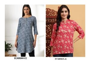 Gran oferta, rayón de algodón tradicional, Kurti recto, aspecto de diseñador de ajuste moderno con impresión Digital para ropa de oficina, suministro al por mayor - Product Image 2