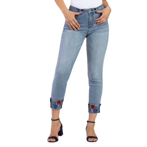 Vaqueros de lentejuelas con puño recortado para mujer - Product Image 2