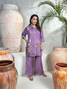 Ensemble de vêtements Vetican Lemon Tree Work Cordset Kurti élégant en 3 pièces pour femmes, pour la maison, le quotidien, les fêtes et les occasions spéciales - Product Image 6