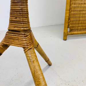 Lámpara de pie de ratán natural de diseño simple, Lámpara decorativa para dormitorio de hotel con pantalla - Product Image 2