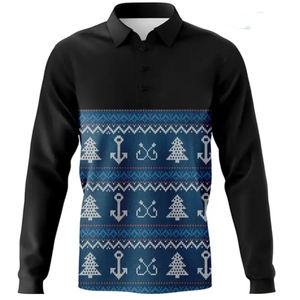 Personnalisé 100% Polyester UPF 50 + Chemises À Séchage Rapide Respirant Polo De Pêche Protection UV À Séchage Rapide Pêche Imprimé Hommes Maillot De Pêche - Product Image 1