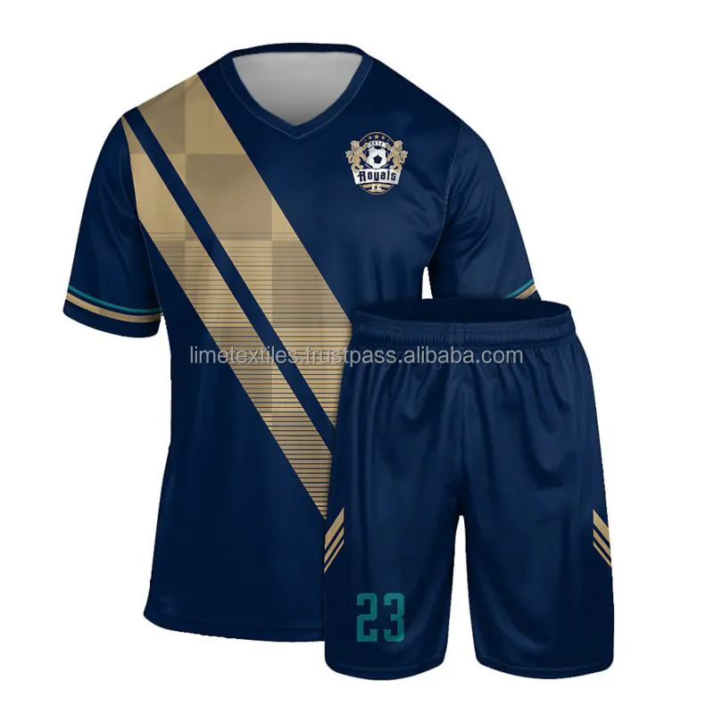 Individuelle Fußballtrikots 100% Polyester Fußballuniformen Team individuelle Logo sublimation atmungsaktiv Fußballbekleidung-Sets für Herren