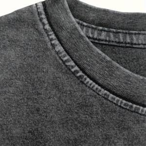 T-shirt de lavage à l'acide 100% coton de haute qualité pour hommes Streetwear rétro vintage avec conception de lavage de pierre minérale - Product Image 3