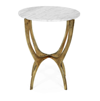 Petite table en marbre et laiton la plus exigeante ensemble de table de restaurant de café de haute qualité à un prix raisonnable