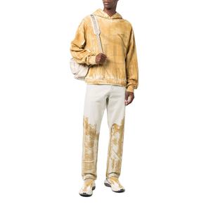 Personnalisé poids lourd surdimensionné Vintage lavage à l'acide pull à capuche pour hommes Streetwear en détresse poche plaine polaire blanc hiver - Product Image 1