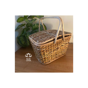 Cesta de picnic de ratán Almacenamiento Algodón Hecho a mano de Vietnam - Product Image 1