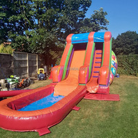 Équipement de location de toboggan aquatique commercial sur le thème du dauphin pour les événements, toboggan aquatique gonflable pour enfants