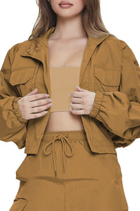 Chough elástico cremallera completa hecha a medida mujer verano nailon reflectante cortavientos cremallera chaqueta pantalones conjunto fácil de usar Tracksuit2026 - Product Image 4