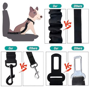 Ceinture de sécurité pour animaux de compagnie avec logo personnalisé OEM Sangle de retenue de voyage en nylon solide et réglable Ceinture de sécurité confortable, facile à utiliser et durable pour animaux de compagnie - Product Image 3